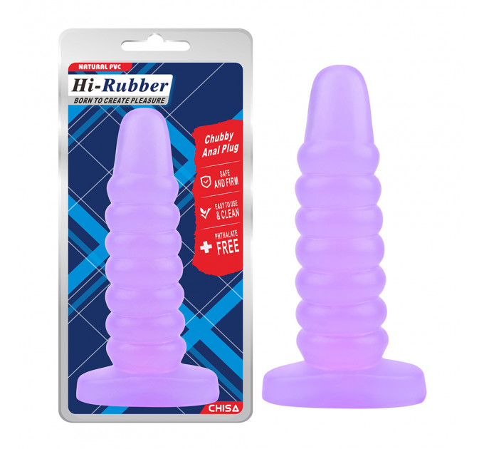 Велика анальна пробка Chisa Hi-Rubber Chubby Anal Plug, фіолетова
