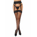 Чулки в сеточку с кружевным поясом Daring Intimates, черные, One Size
