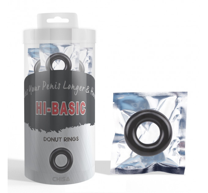 Ерекційне кільце Chisa Hi-Basic Donut Rings, чорне