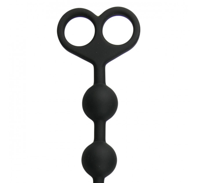 ET106BLK Анальные бусы Long Anal Beads черные, 33.5 см x 2.5 см