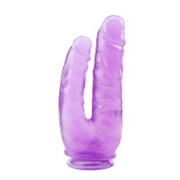 Фаллоимитатор двойной Chisa Hi-Rubber 9.4 на присоске, фиолетовый