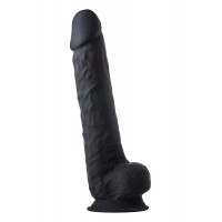 Фаллоимитатор гигантский реалистичный Dreamtoys Real Love на присоске с мошонкой, черный