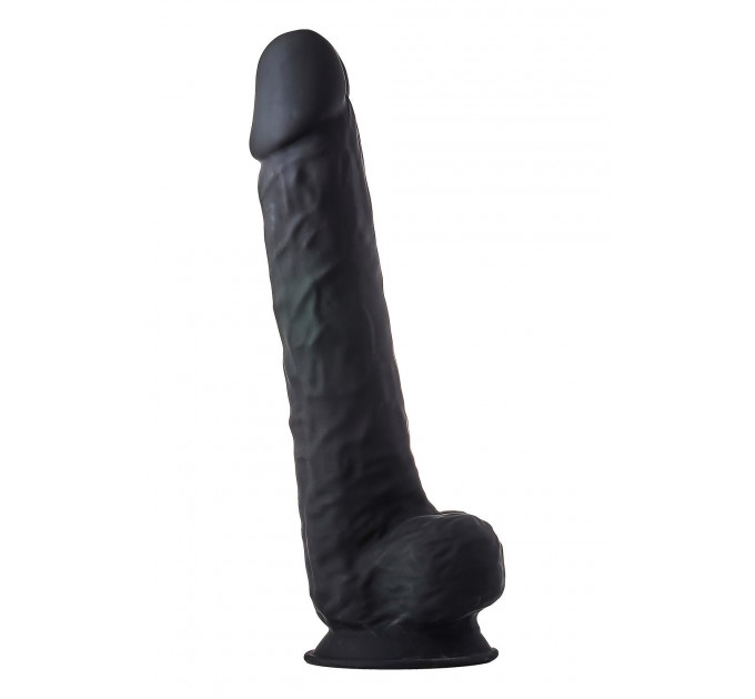Фалоімітатор гігантський реалістичний Dreamtoys Real Love на присосці з мошонкою, чорний