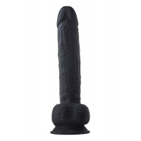 Фаллоимитатор гигантский реалистичный Dreamtoys Real Love на присоске с мошонкой, черный