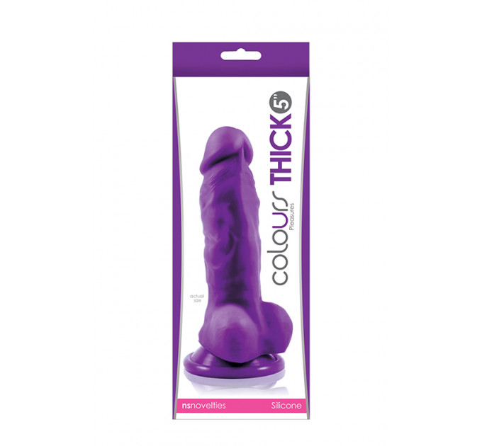Фаллоимитатор силикон NS Novelties COLOURS PLEASURES THICK 5INCH PURPLE