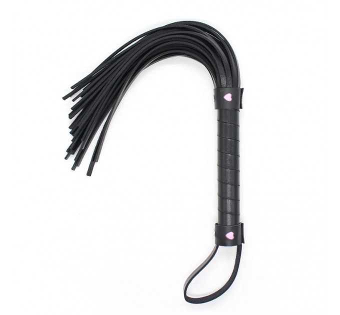 Флоггер с розовым сердцем Flogger black with pink heart