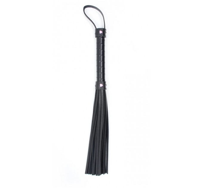 Флоггер с розовым сердцем Flogger black with pink heart