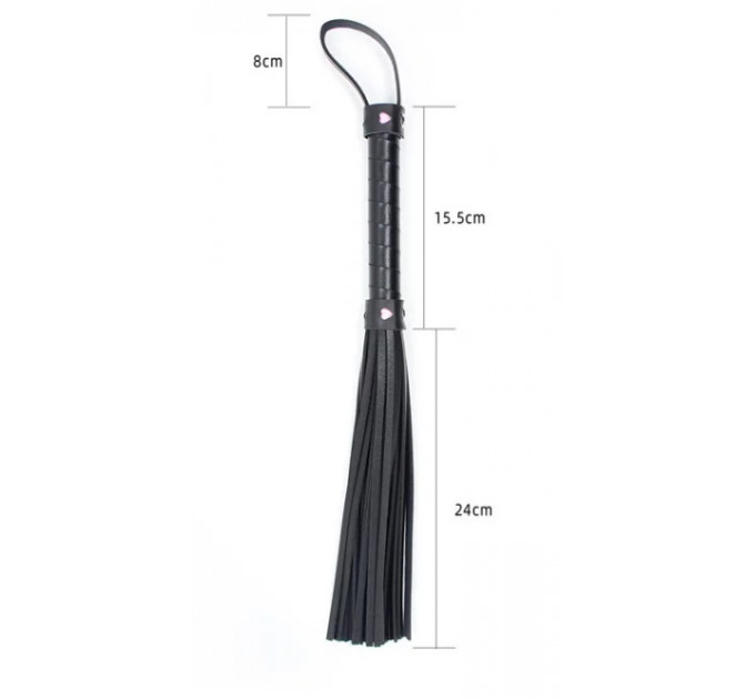 Флоггер с розовым сердцем Flogger black with pink heart