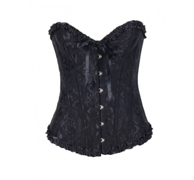 Корсет с цветочным принтом Star Night Corset Top с крючками и шнуровкой, черный, M (без коробки)