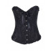 Корсет с цветочным принтом Star Night Corset Top с крючками и шнуровкой, черный, M (без коробки)