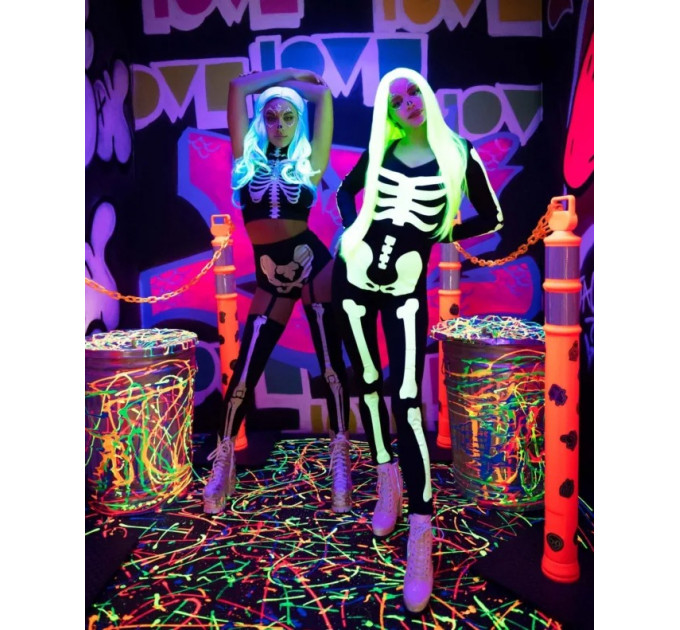 Костюм скелета, светится в темноте Leg Avenue Womens Skeleton Bodysuit Halloween, размер S