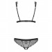 Кружевное боди с открытым доступом Obsessive Firella teddy black S/M