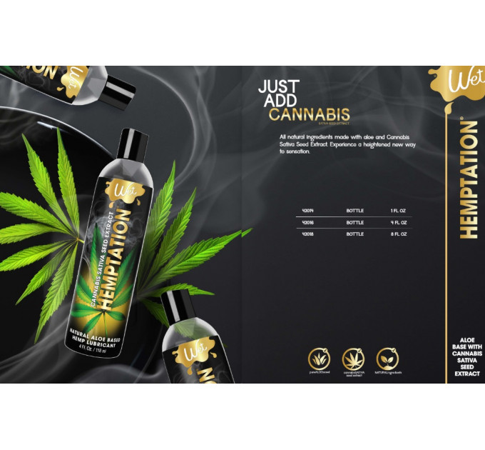 Лубрикант с экстрактом каннабиса Wet Hemptation Natural Hemp, 236 мл