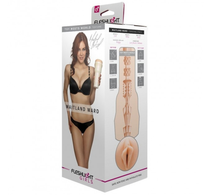 Мастурбатор вагина в колбе, киберкожа, Fleshlight Dillion Harper, бежевый