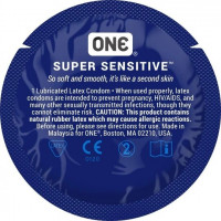 Набір гладких ультратонких латексних презервативів ONE Super Sensitive (ціна за упаковку, 100 шт.)