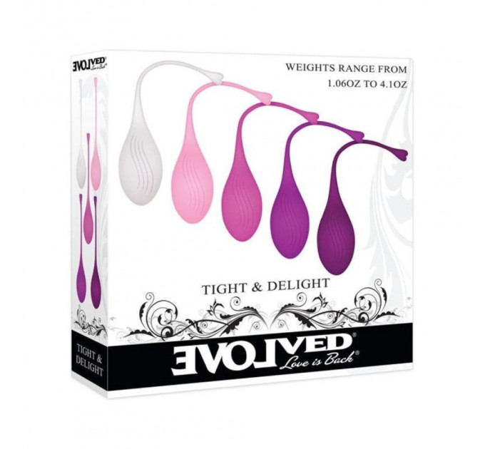 Набір вагінальних кульок Evolved Tight&Delight різних кольорів, 5 шт.
