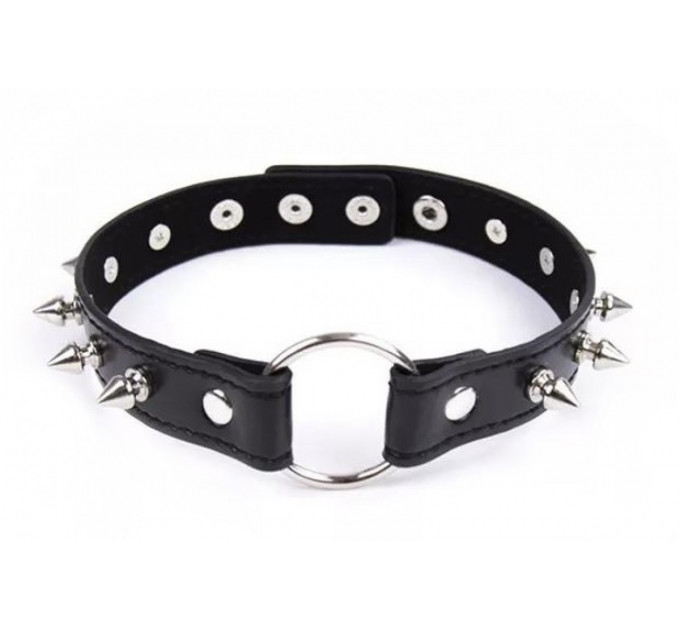 Ошейник с шипами Collar black with metal spikes