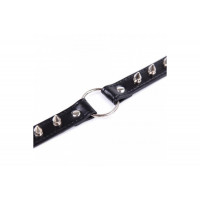 Нашийник з шипами Collar black with metal spikes