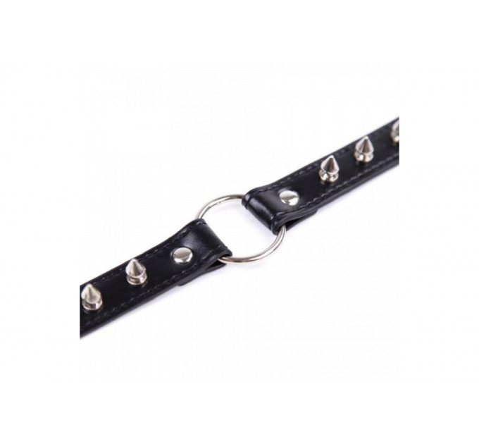 Ошейник с шипами Collar black with metal spikes