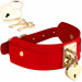 Ошейник широкий красный Kinky Diva Collar Me с золотистым замочком в виде сердца и ключиком