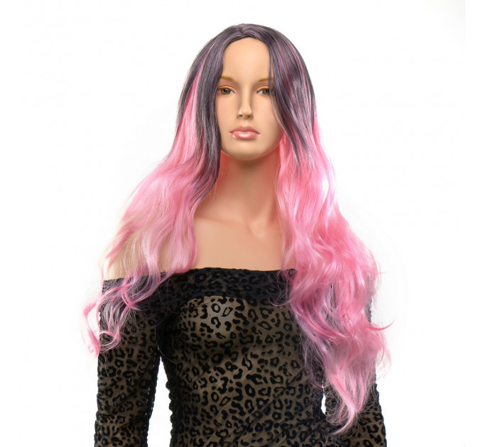Парик длинный волнистый Fetish Hair балаяж розовый, 65 см