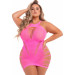 Платье Pink Lipstick с разрезами, розовый, XL/3XL