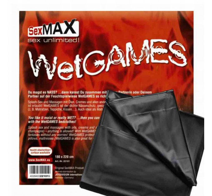 Простынь для массажа JOY Division SexMAX WetGAMES 180 x 220 см Black