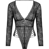 Сексуальне ажурне боді з рукавами Obsessive Merlys XS/S