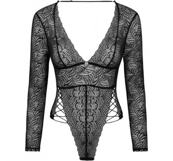 Сексуальное ажурное боди с рукавами Obsessive Merlys XS/S