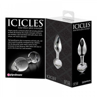 Стеклянная анальная пробка Pipedream Icicles No 44 прозрачная