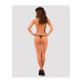 Стринги в мелкую сеточку с кружевом Celia Noir Obsessive, черные, XS/S