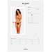 Стринги в мелкую сеточку с кружевом Celia Noir Obsessive, черные, XS/S
