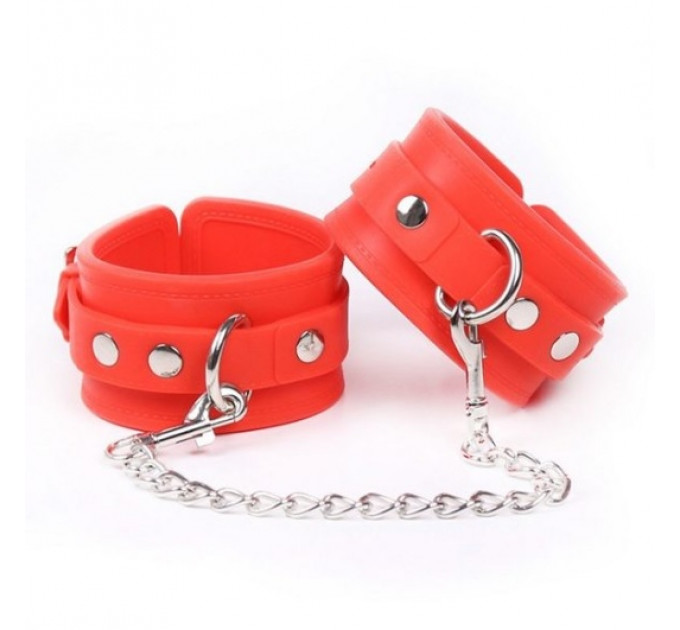 Силиконовые манжеты DS Fetish Silicone hand cuff red
