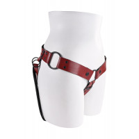 Трусики для страпона Sportsheets Saffron Monte Strap On из искусственной кожи, красные