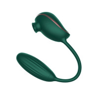 Вакуумний стимулятор із віброяйцем High End Suction Love Egg GREEN