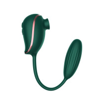 Вакуумний стимулятор із віброяйцем High End Suction Love Egg GREEN