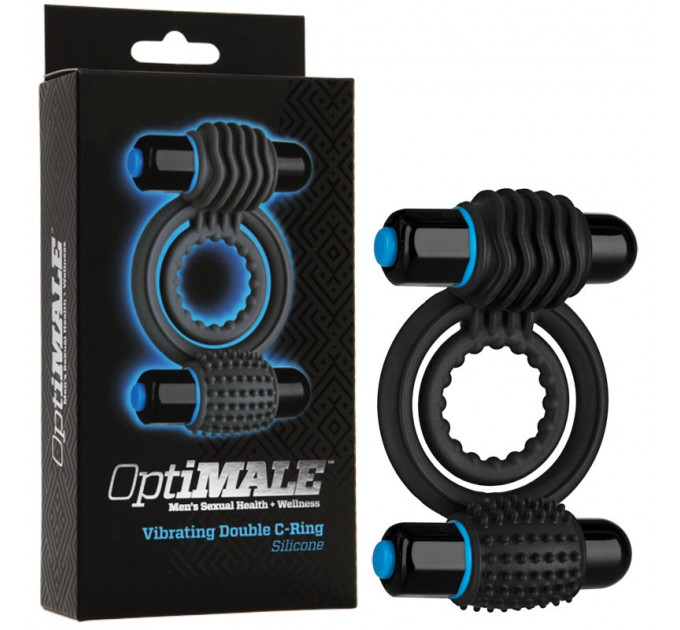 Ерекційне кільце з вібрацією Vibrating Double C-Ring - Black
