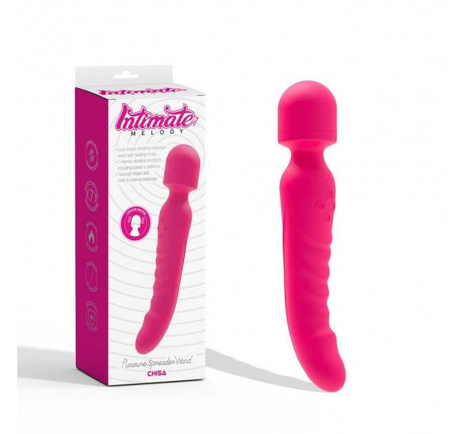 Двухсторонний вибратор микрофон Chisa Intimate Melody Pleasure Spreader Wand с подогревом, розовый