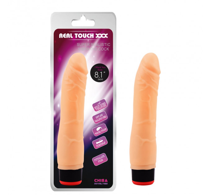 Реалистичный вибратор из киберкожи Chisa Real Touch, бежевый