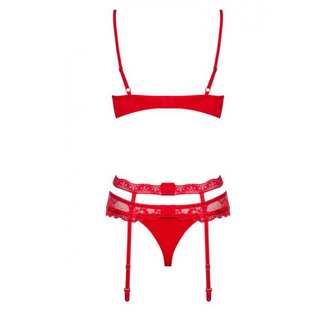 Комплект Obsessive Heartina 3 pcs set S/M S\M красный
