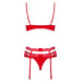 Комплект Obsessive Heartina 3 pcs set S/M S\M красный
