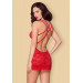 Сорочка Obsessive 860-CHE-3 chemise & thong red S/M