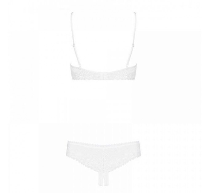 Комплект открытая грудь Obsessive ALABASTRA Set L/XL белый