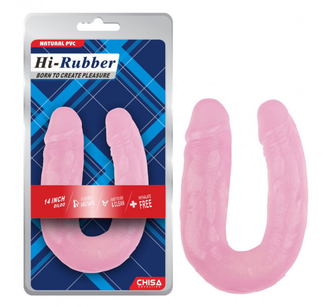 Фаллоимитатор реалистичный двойной Chisa Hi-Rubber 14, розовый