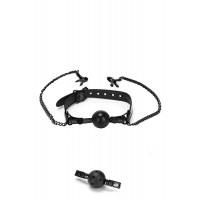 Кляп с зажимами для сосков Whipsmart Diamond Collection, черный