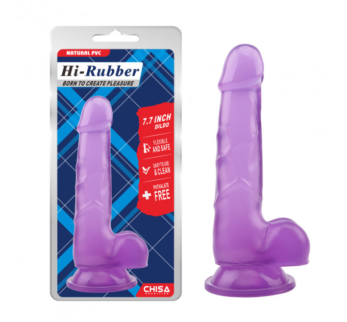 Фаллоимитатор на присоске фиолетовый Chisa Hi-Rubber 7.7