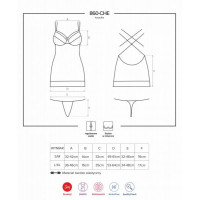 Сорочка Obsessive 860-CHE-3 chemise & thong red S/M