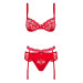 Комплект Obsessive Heartina 3 pcs set S/M S\M красный