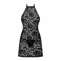 Пеньюар c трусиками Obsessive Softily chemise Black S\M
