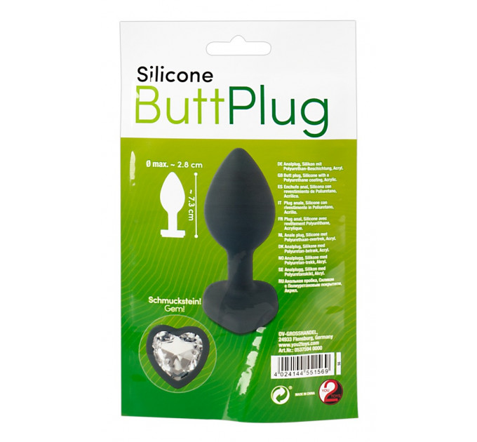 Анальна пробка з каменем You2Toys Silicone Butt Plug, силікон